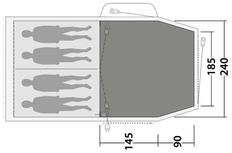 Outwell Dayton 4 Flat Woven Carpet (240 X 235 Cm) Afmeting: 235 X 240 Cm 5 Outwell Dayton 4 Flat Woven Carpet (240 X 235 Cm) Afmeting: 235 X 240 Cm – Bild 3
