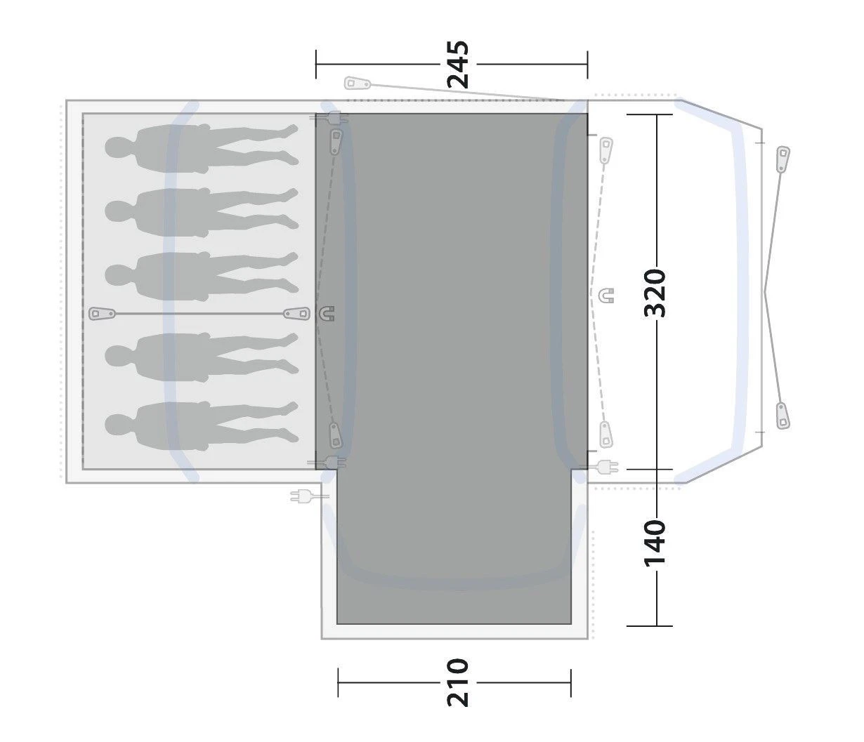 Outwell Oakdale 5PA Flat Woven Carpet Black-Grey 5 Outwell Oakdale 5PA Flat Woven Carpet Black-Grey – Bild 3