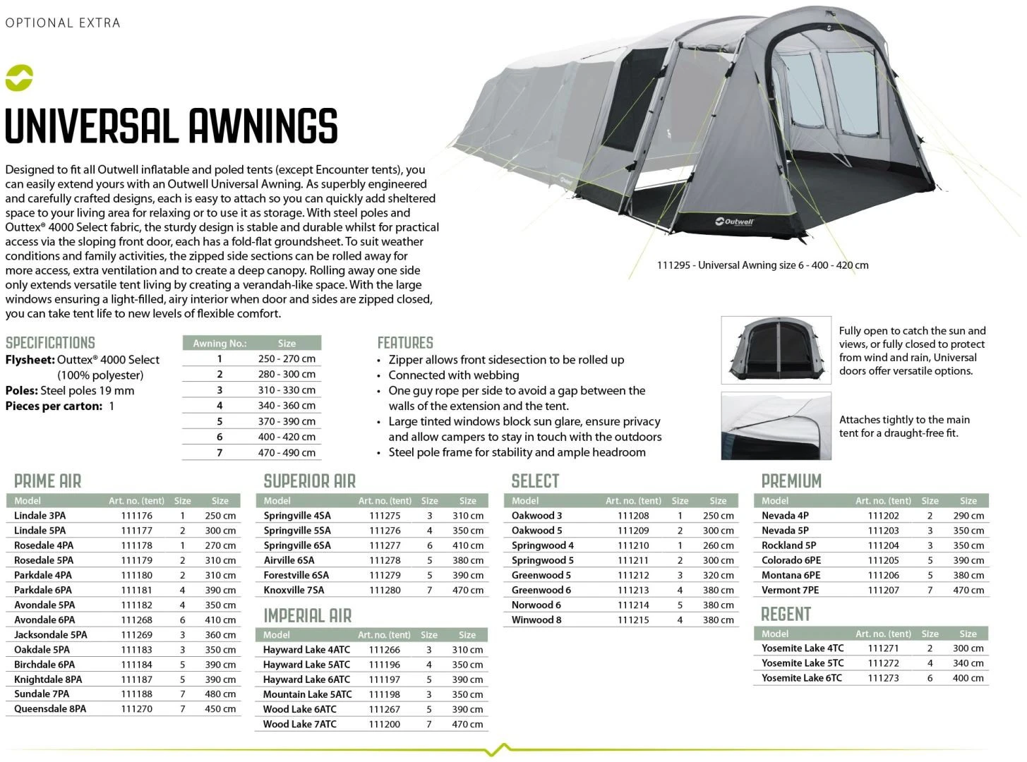 Outwell Universal Markise Size 7 Black-Grey 6 Outwell Universal Markise Size 7 Black-Grey – Bild 4