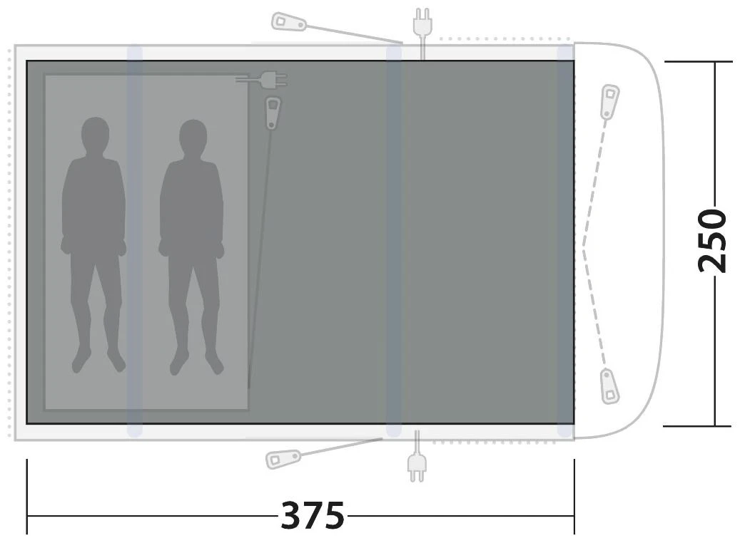 Outwell Wolfburg 380 Air Flat Woven Carpet Black-Grey 6 Outwell Wolfburg 380 Air Flat Woven Carpet Black-Grey – Bild 4