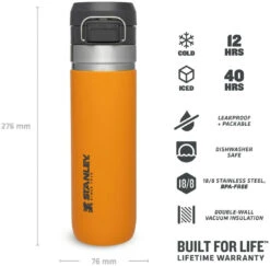 Stanley The Quick Flip Water Bottle 0,7 L -Günstiges OutdoorXL Geschäft stanley the quick flip water bottle 0 7l saffron 700 ml saffron 2